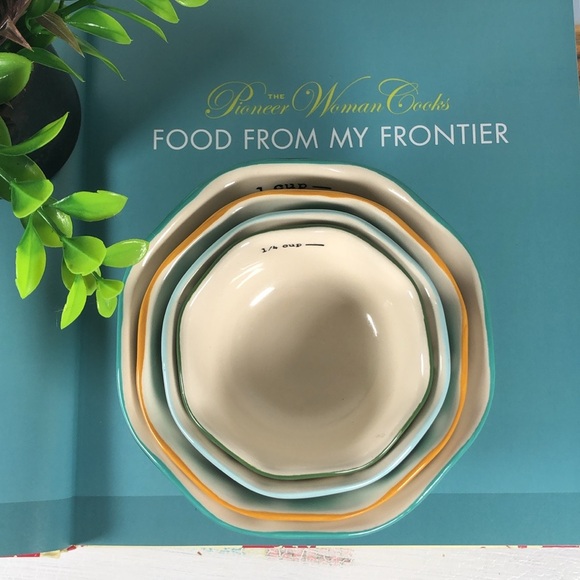 Pioneer Woman Rare Rose Shadow Nesting Measuring Bowls Cups Set of 4 - Picture 16 of 17